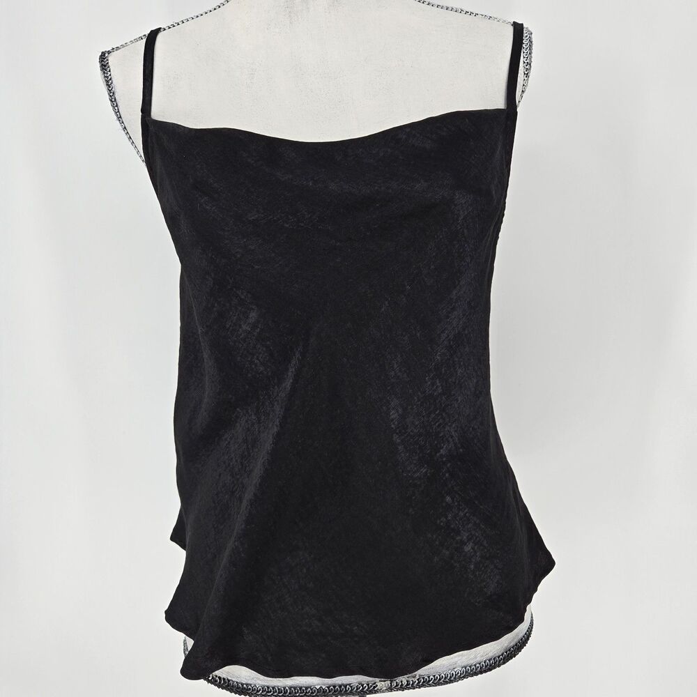 Hiatus Black Satin Camisole Small